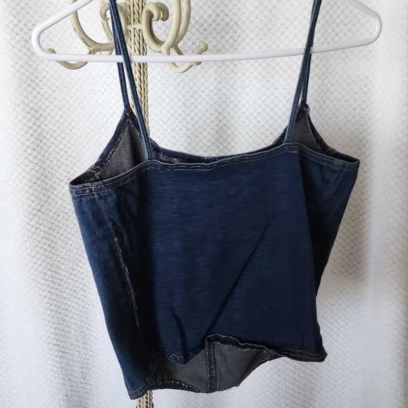 2 90s blue denim summer cropped tops Womans size 8/ 10 - Picture 7 of 8
